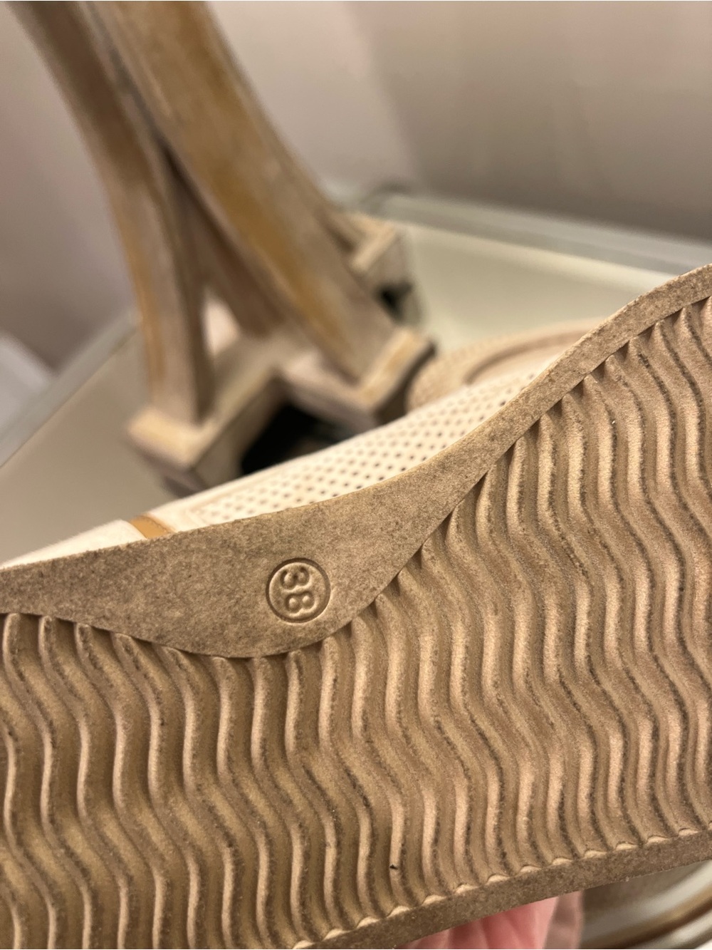 Softwave  Beige Platform Slip-On Mules with Chain Accent - Picture 2 of 2